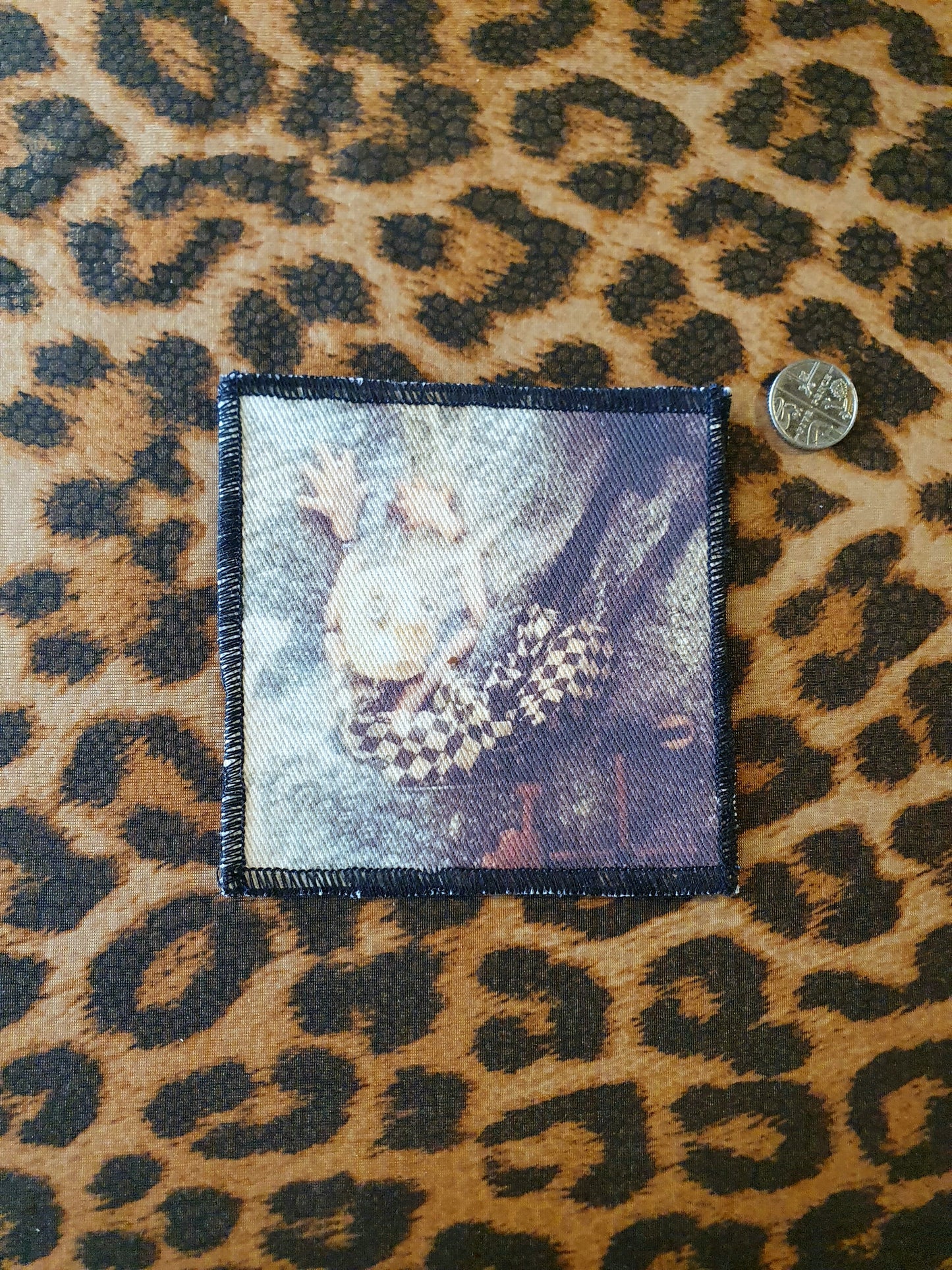 Fabric Patch Pussy Tattie Hookie Clown wrapped in plastic patches sew it yourself