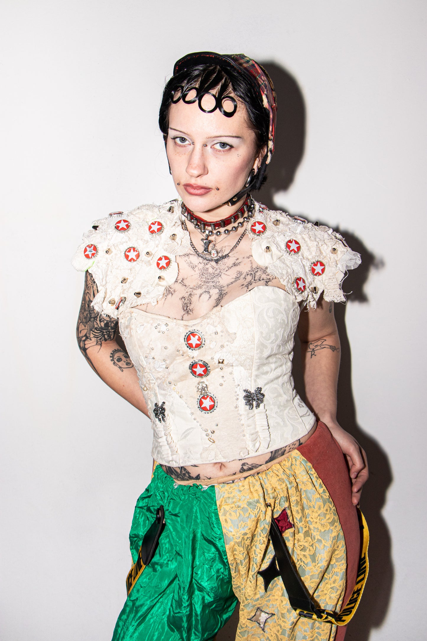 Cream star Corset Victorian pearls