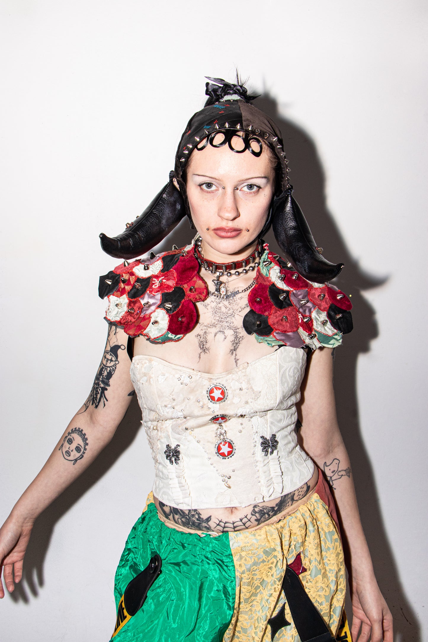 Origami Studded Scale Shrug Shoulder Piece Pussy Tattie