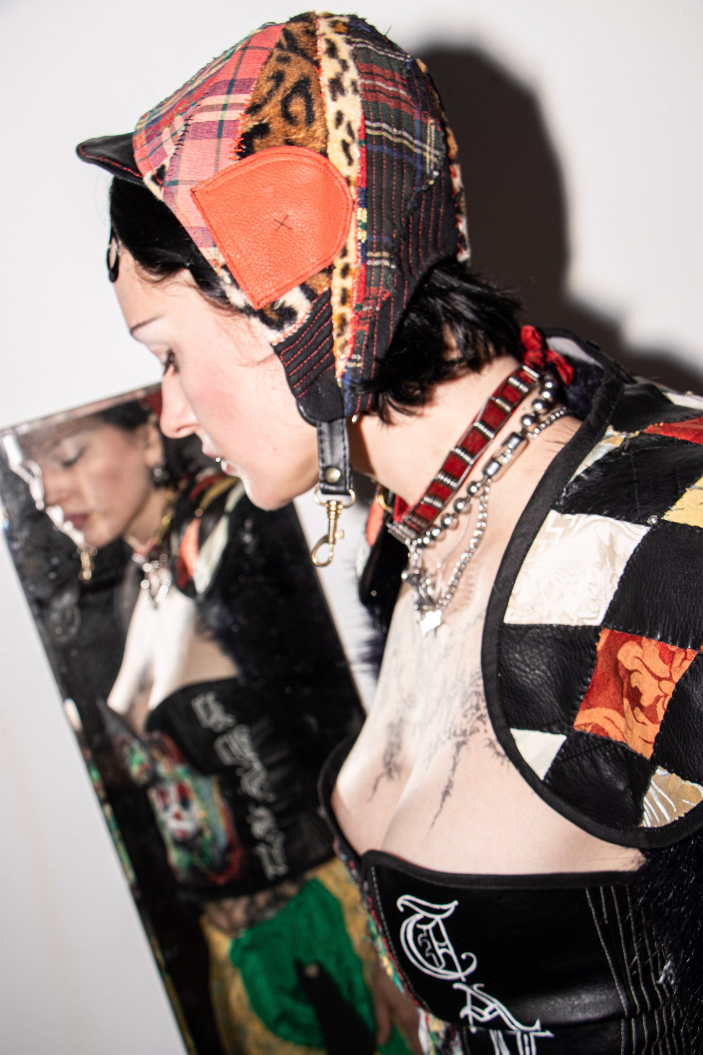 Harlequin Diamante patchwork shoulder shrug Pussy Tattie
