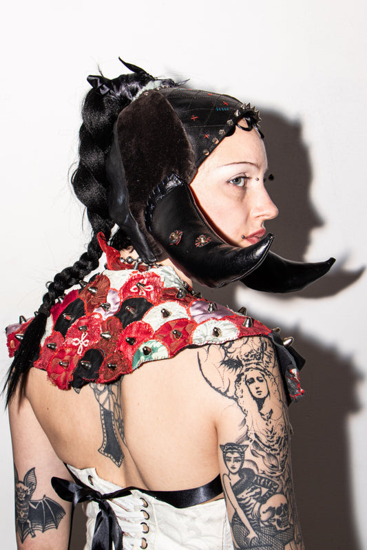 Origami Studded Scale Shrug Shoulder Piece Pussy Tattie