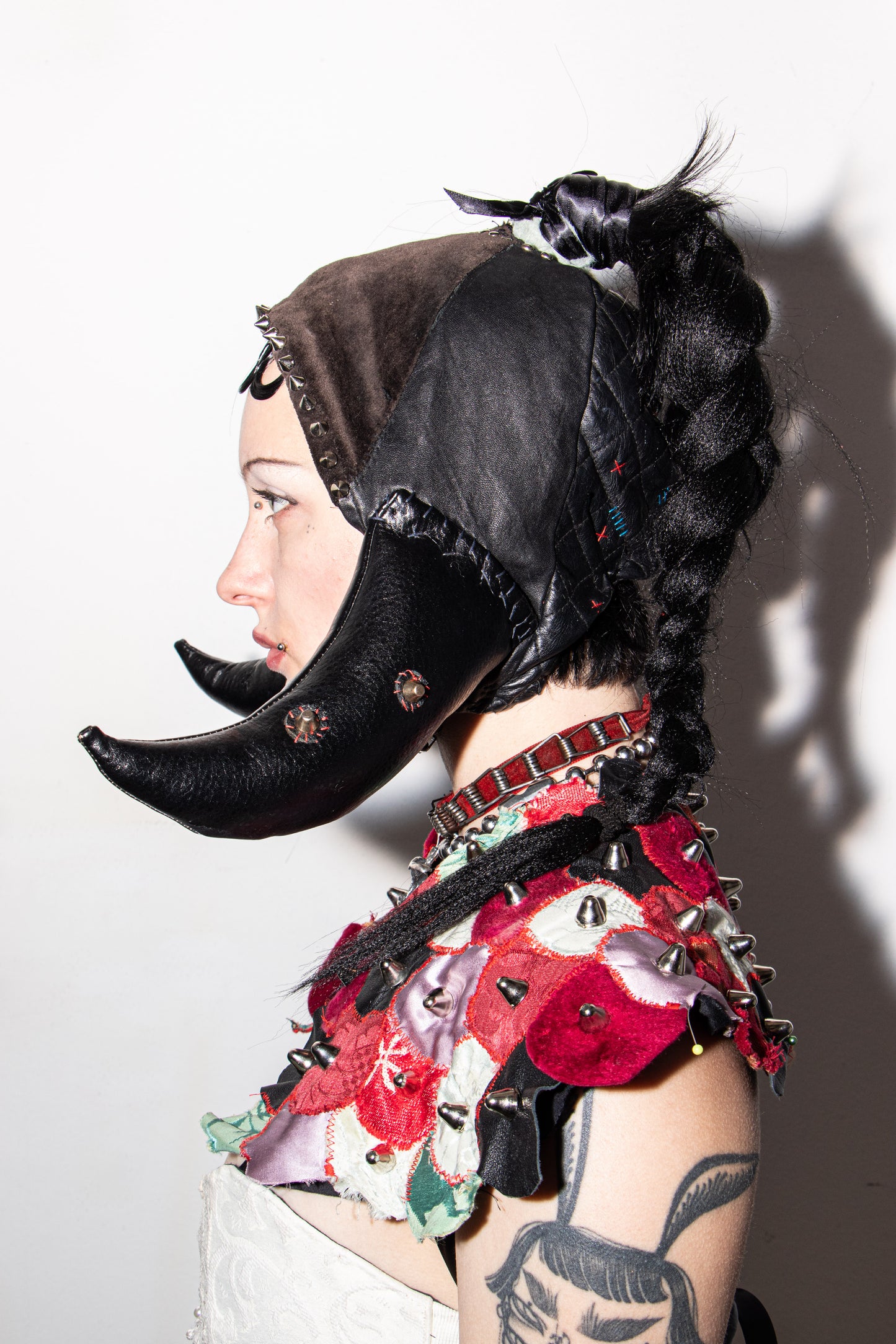 Origami Studded Scale Shrug Shoulder Piece Pussy Tattie