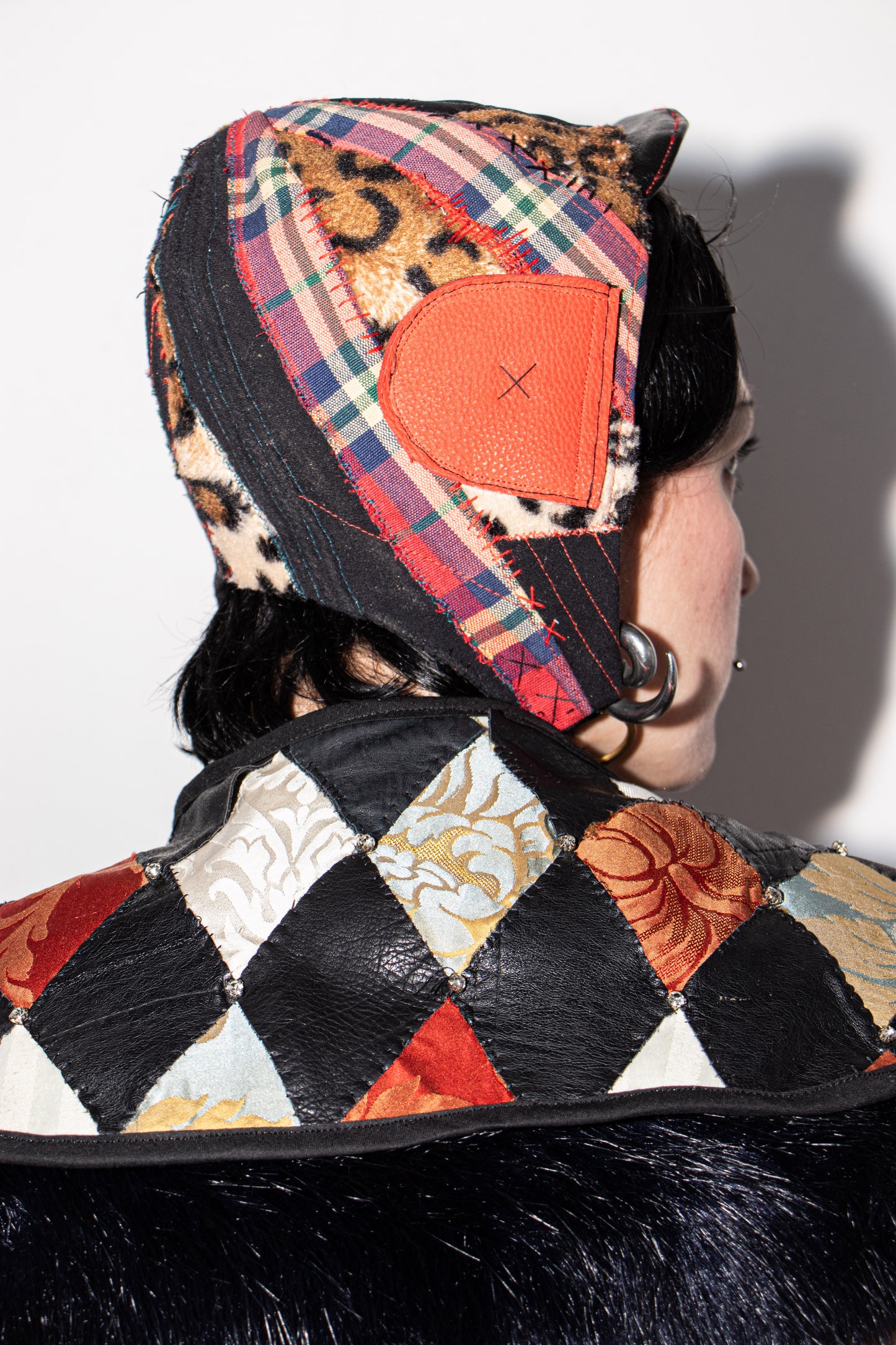 Harlequin Diamante patchwork shoulder shrug Pussy Tattie