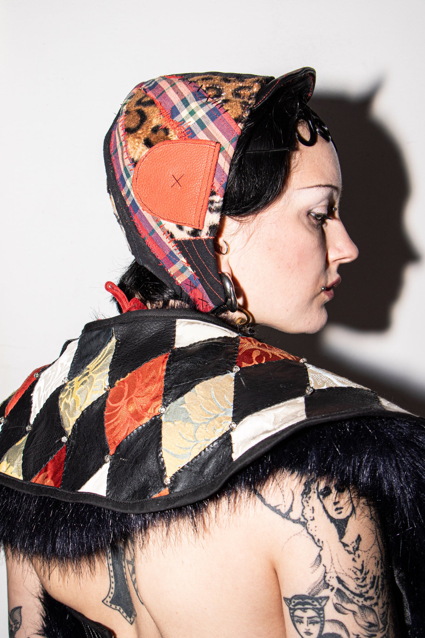 Harlequin Diamante patchwork shoulder shrug Pussy Tattie