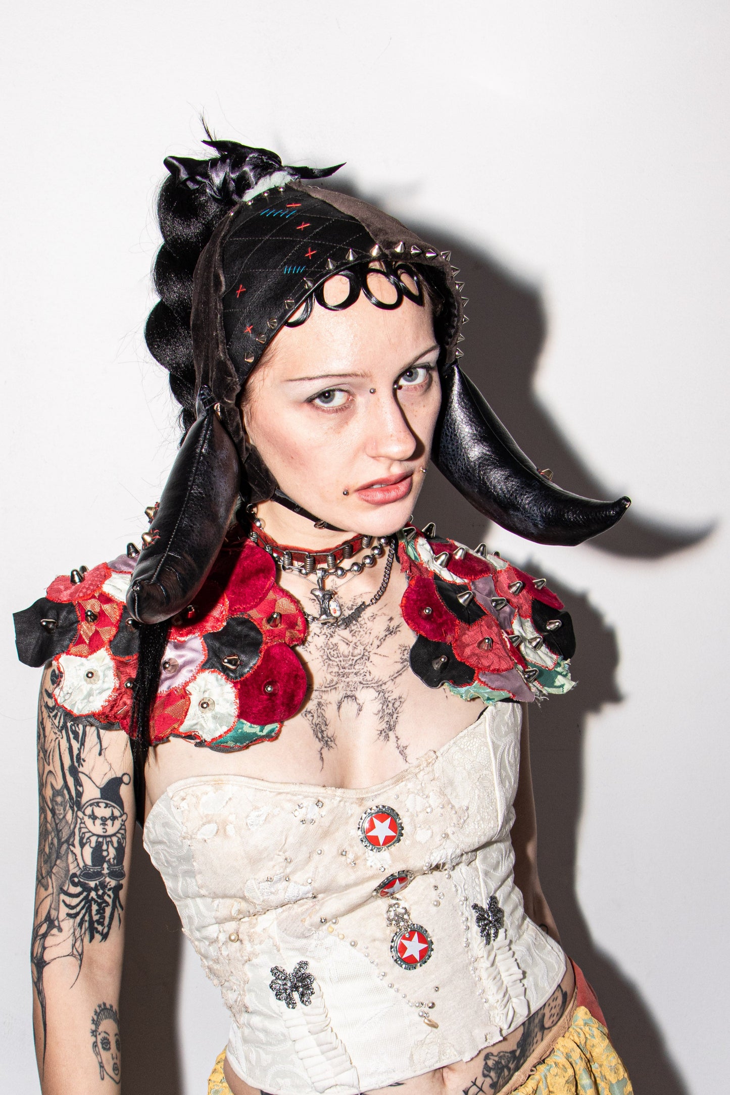 Origami Studded Scale Shrug Shoulder Piece Pussy Tattie