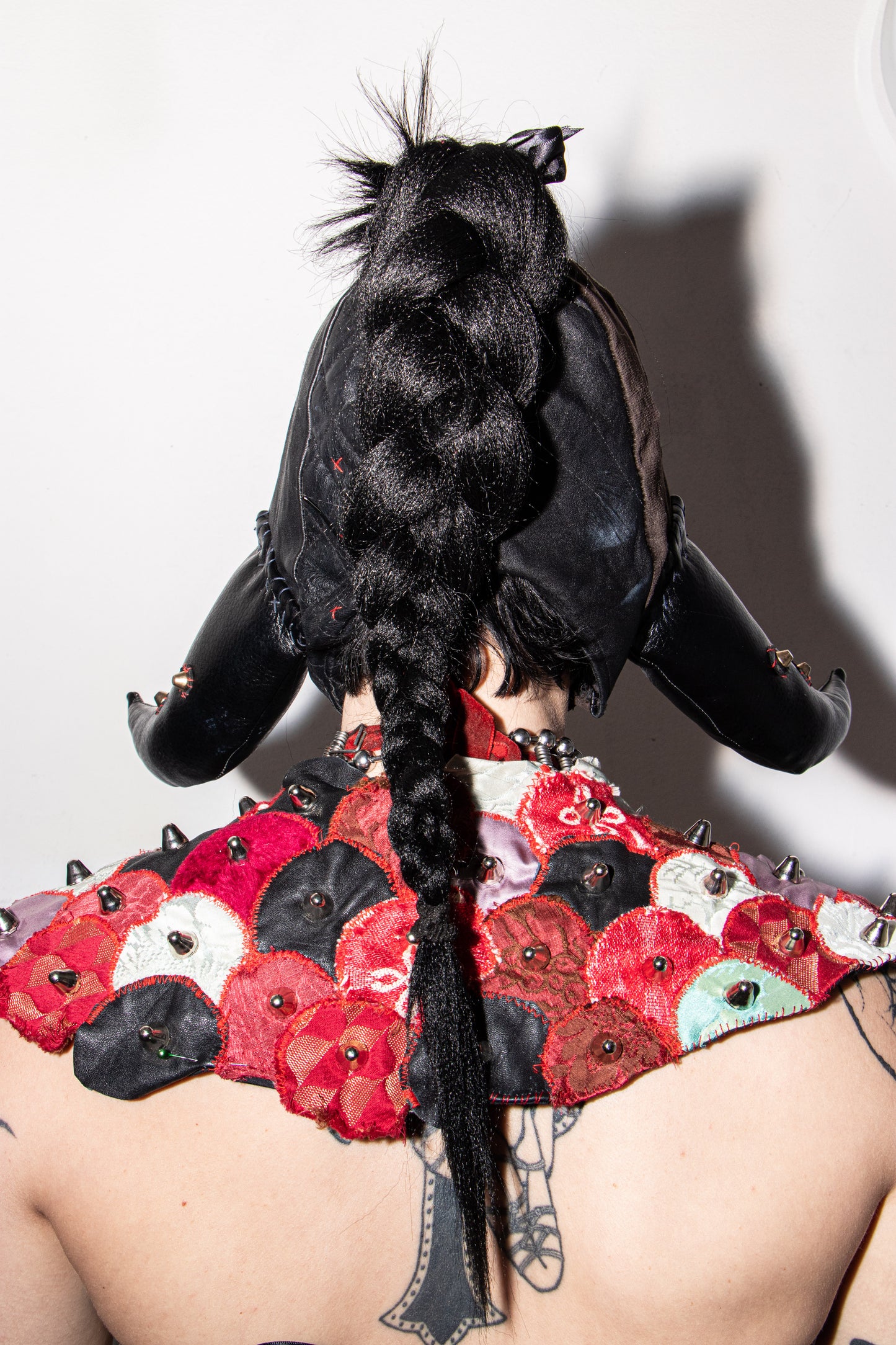 Origami Studded Scale Shrug Shoulder Piece Pussy Tattie