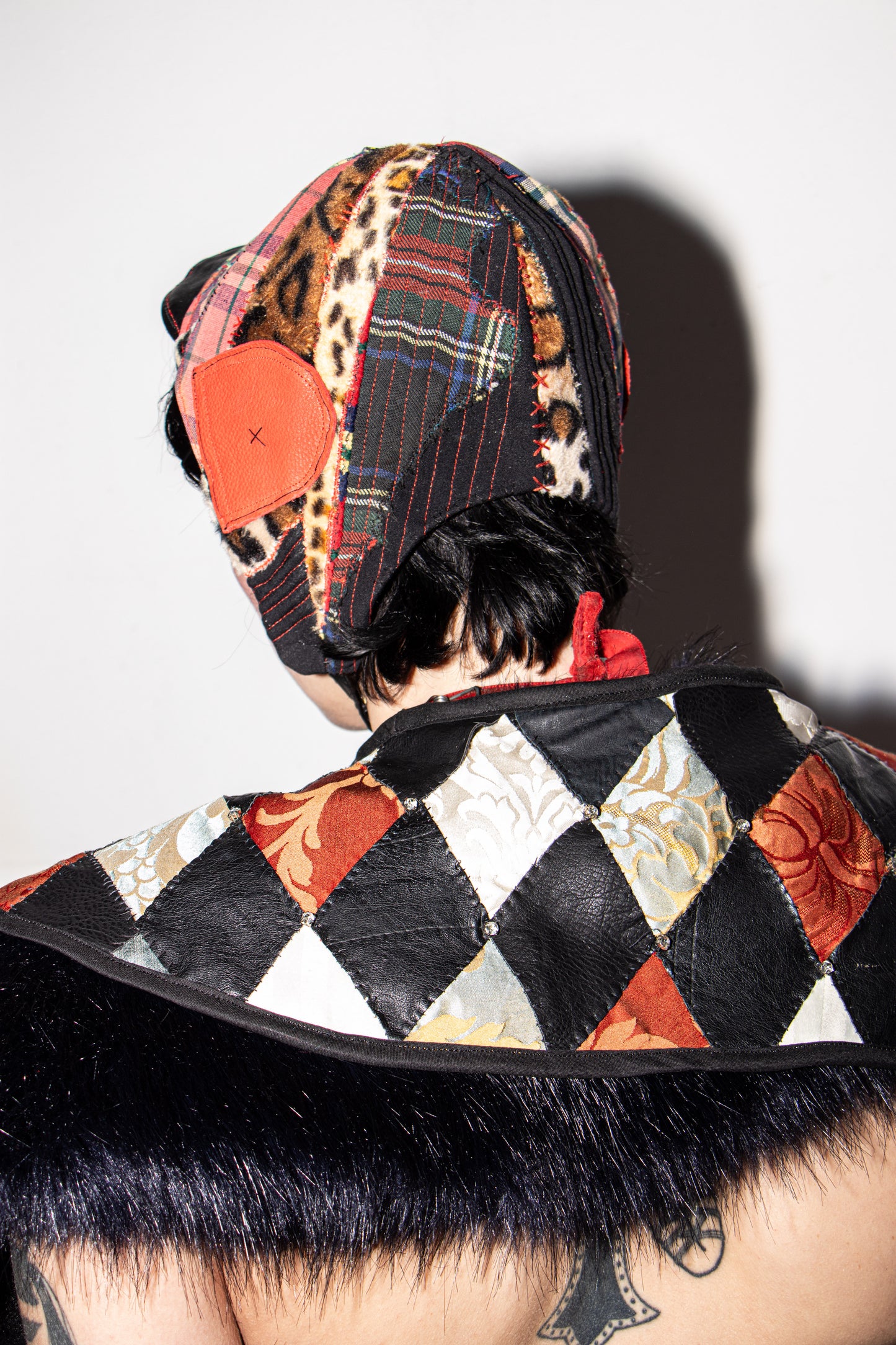 Harlequin Diamante patchwork shoulder shrug Pussy Tattie